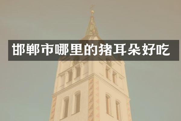 邯郸市哪里的猪耳朵好吃