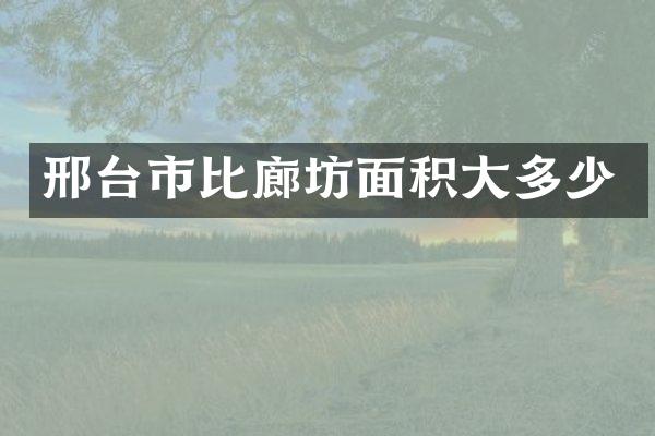 邢台市比廊坊面积大多少