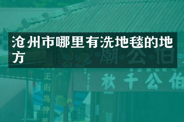 沧州市哪里有洗地毯的地方