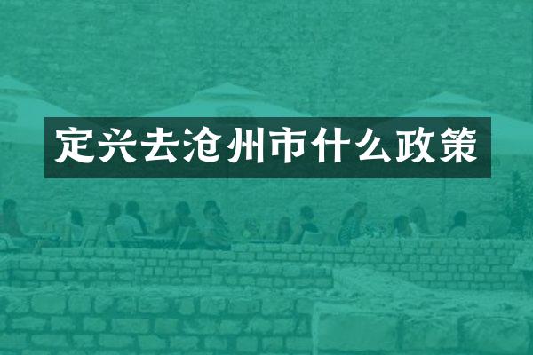 定兴去沧州市什么政策