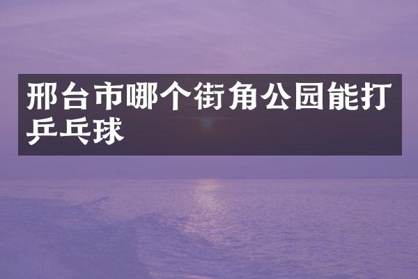 邢台市哪个街角公园能打乒乓球