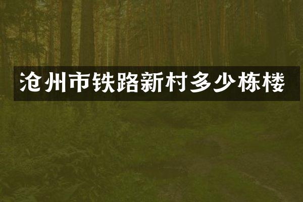 沧州市铁路新村多少栋楼