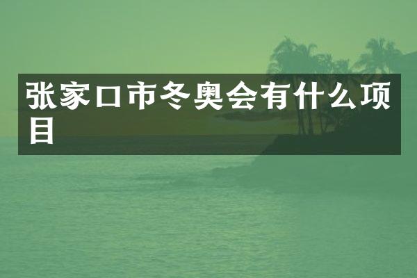 张家口市冬奥会有什么项目