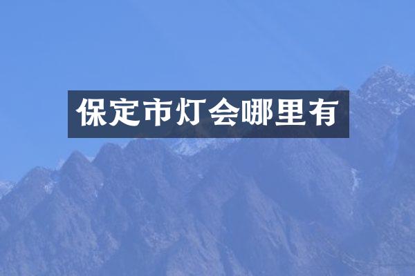 保定市灯会哪里有
