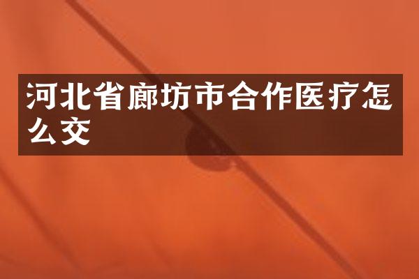 河北省廊坊市合作医疗怎么交