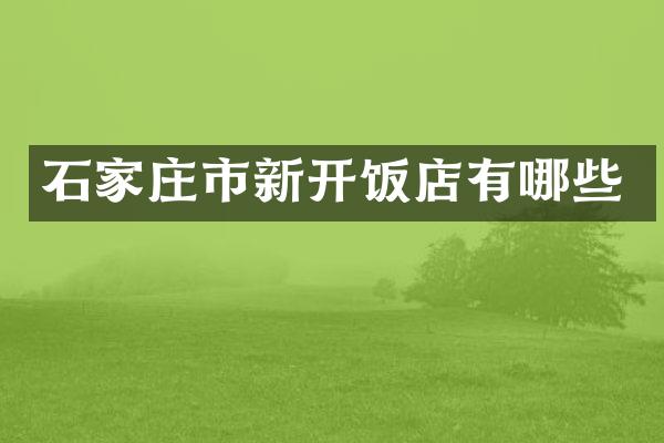 石家庄市新开饭店有哪些