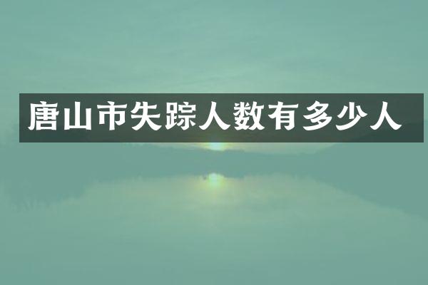 唐山市失踪人数有多少人