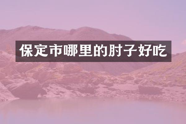 保定市哪里的肘子好吃