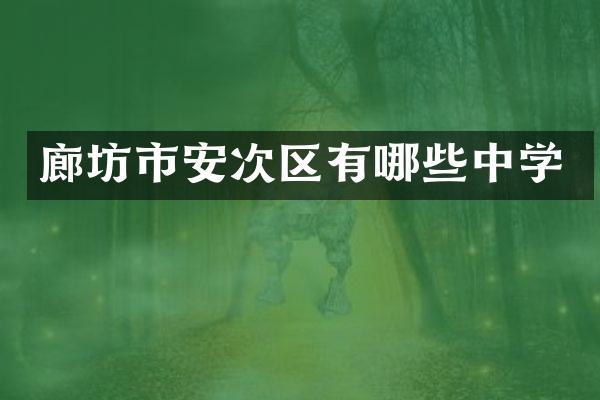 廊坊市安次区有哪些中学