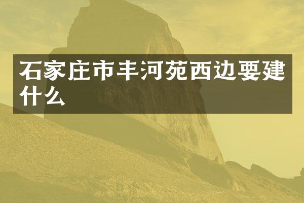 石家庄市丰河苑西边要建什么