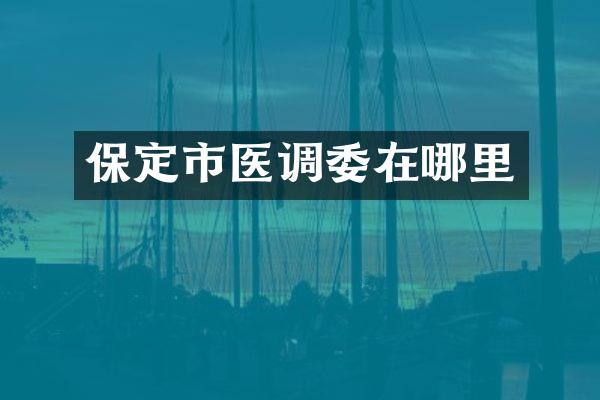 保定市医调委在哪里