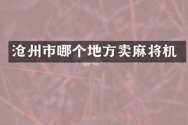 沧州市哪个地方卖麻将机