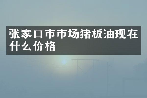 张家口市市场猪板油现在什么价格