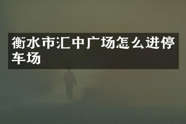 衡水市汇中广场怎么进停车场