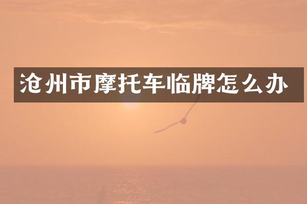 沧州市摩托车临牌怎么办