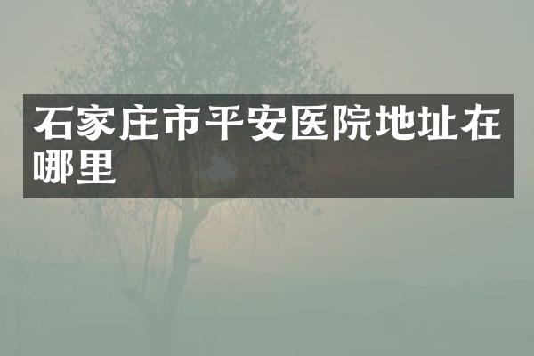 石家庄市平安医院地址在哪里