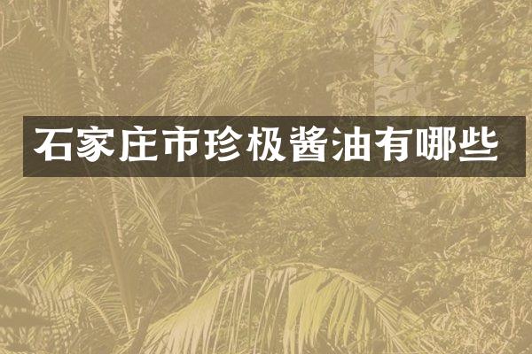 石家庄市珍极酱油有哪些