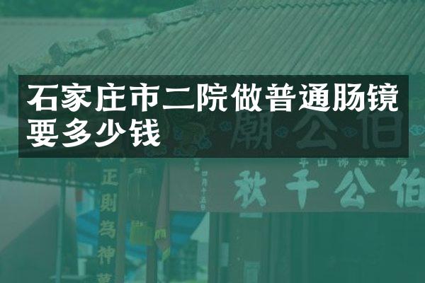 石家庄市二院做普通肠镜要多少钱