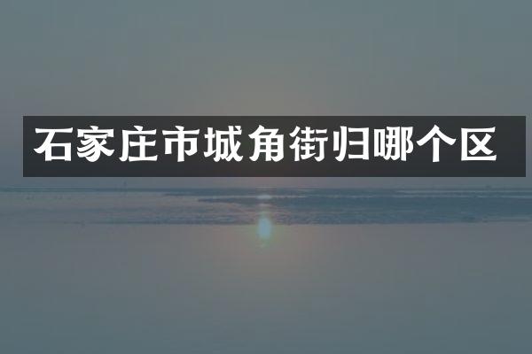 石家庄市城角街归哪个区