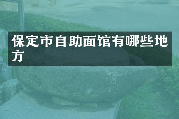 保定市自助面馆有哪些地方