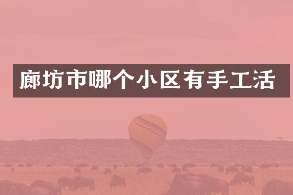 廊坊市哪个小区有手工活