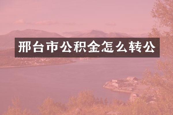 邢台市公积金怎么转公