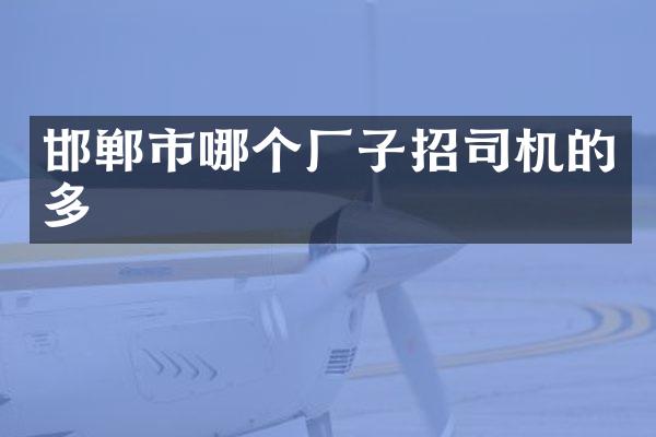 邯郸市哪个厂子招司机的多
