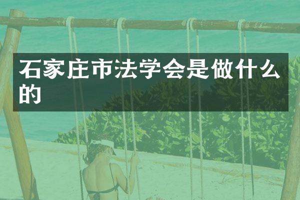 石家庄市法学会是做什么的