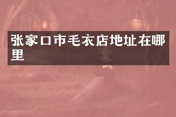 张家口市毛衣店地址在哪里