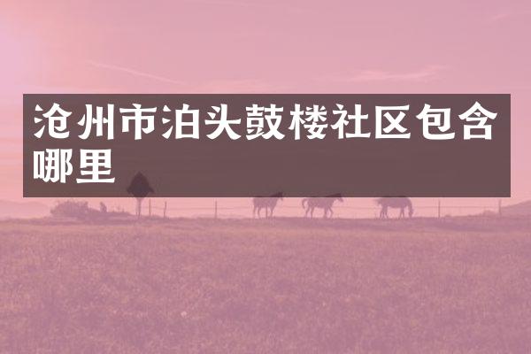 沧州市泊头鼓楼社区包含哪里