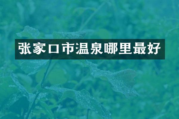 张家口市温泉哪里最好