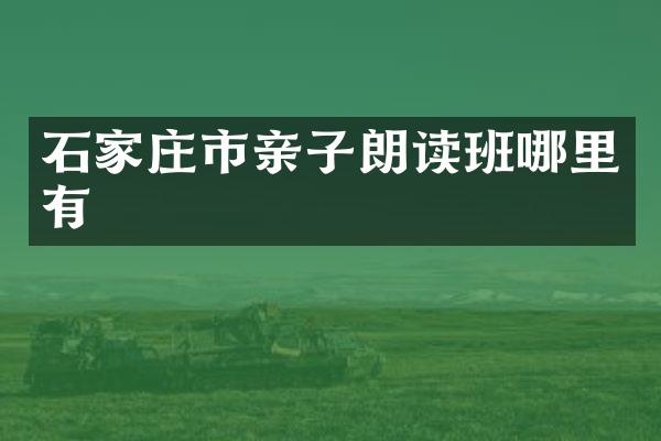 石家庄市亲子朗读班哪里有