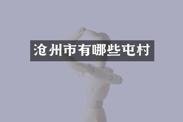 沧州市有哪些屯村