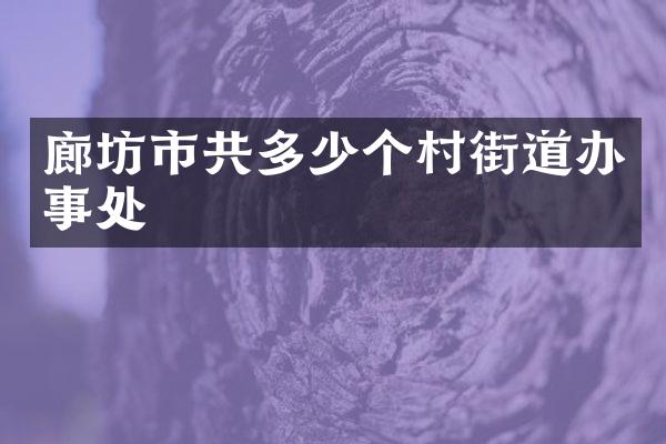 廊坊市共多少个村街道办事处