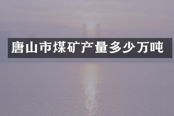 唐山市煤矿产量多少万吨