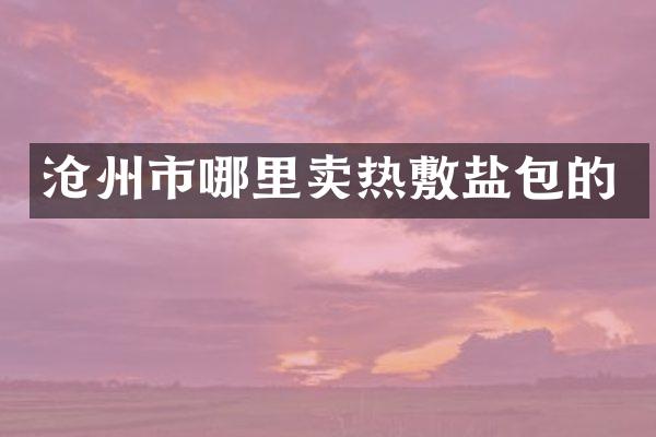 沧州市哪里卖热敷盐包的