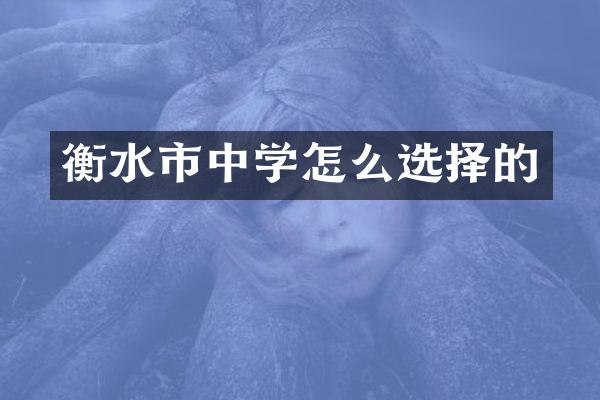 衡水市中学怎么选择的