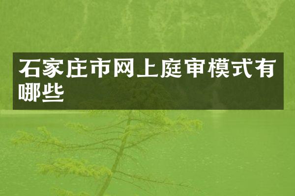 石家庄市网上庭审模式有哪些