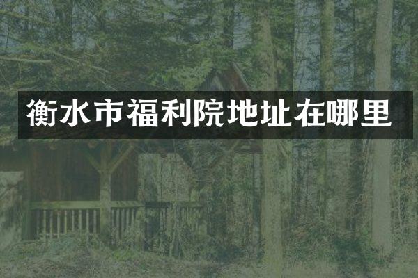 衡水市福利院地址在哪里