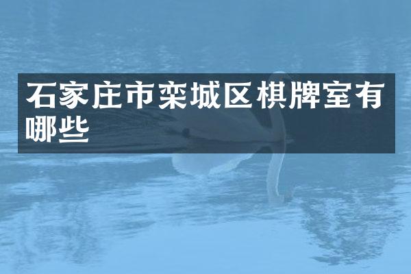 石家庄市栾城区棋牌室有哪些