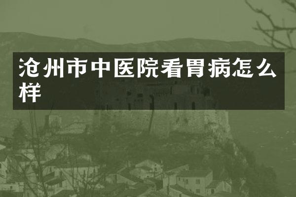 沧州市中医院看胃病怎么样