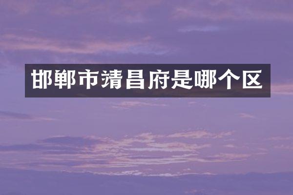 邯郸市靖昌府是哪个区