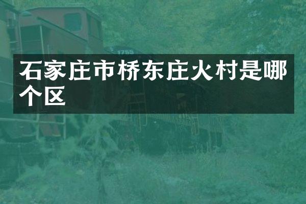 石家庄市桥东庄火村是哪个区