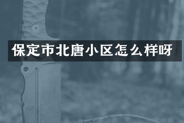 保定市北唐小区怎么样呀
