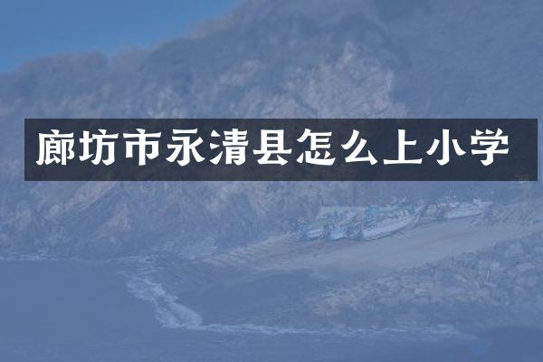 廊坊市永清县怎么上小学