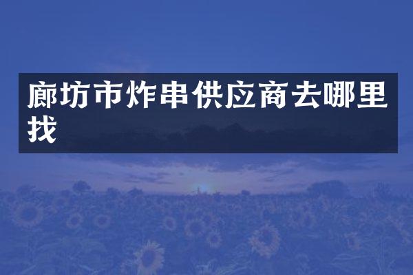 廊坊市炸串供应商去哪里找