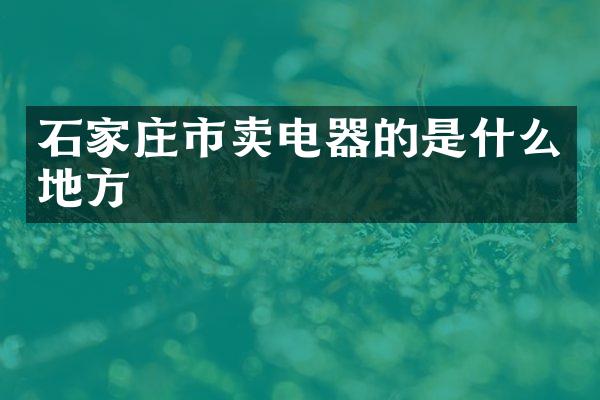 石家庄市卖电器的是什么地方