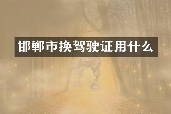邯郸市换驾驶证用什么