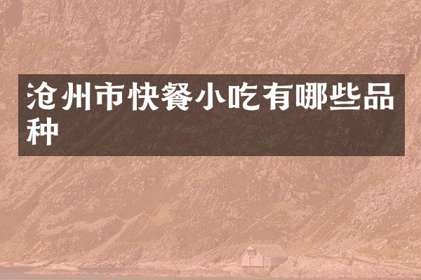 沧州市快餐小吃有哪些品种