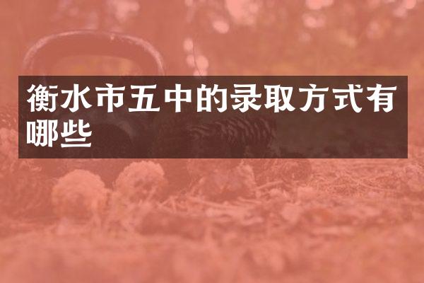 衡水市五中的录取方式有哪些